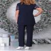 Lorilida Mother of The Bride Pant Suits Women's Wedding Cocktail Party Suit Plus Size Floral Evening Gowns Navy Blue L/0XL view 3