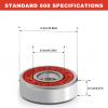 Premium 100Pcs 608rs Bearings Skateboard Bearings Chrome Steel Ball Bearing Longboard Bearings(8x22x7mm) for Quad Skate Double Rubber Sealed Miniature view 2
