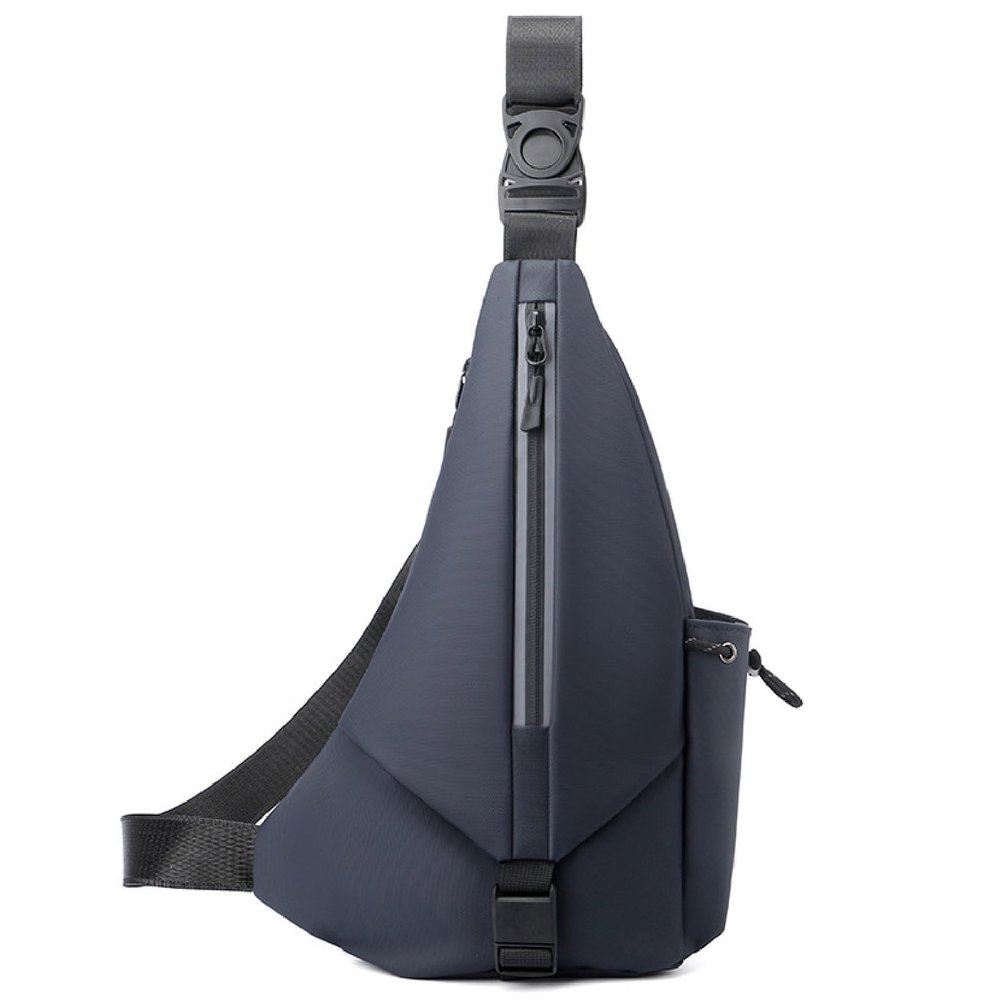 Fashion Men Crossbody Bag Sling Waterproof Shoulder Bag Travel Hiking Chest Bag Daypack with Reflective Strips,Blue,One Size