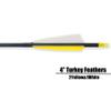 BOWSOUL 30" Carbon Arrows Archery Target Practice Hunting Arrows with 4" Turkey Feather fletched Spine 500 Arrow for Traditional Bow Recurve Bow & Longbow (Pack of 12) (Yellow White) view 3