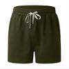 Mens Drawstring Summer Beach Shorts Linen Elastic Waist Short Pants Casual Classic Fit Workout Sport Short (Green,X-Large) view 2