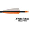 BOWSOUL 30" Carbon Arrows Archery Target Practice Hunting Arrows with 4" Turkey Feather fletched Spine 500 Arrow for Traditional Bow Recurve Bow & Longbow (Pack of 12) (Orange White) view 3