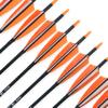 BOWSOUL 30" Carbon Arrows Archery Target Practice Hunting Arrows with 4" Turkey Feather fletched Spine 500 Arrow for Traditional Bow Recurve Bow & Longbow (Pack of 12) (Orange White) view 4