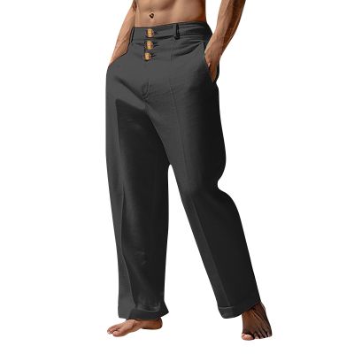 RTTUIOP Men's Cotton Linen Pants Solid Color Capri Harem Mens Linen Pants Casual Lightweight Loose 3/4 Shorts Drawstring Elastic Waist Beach Yoga Trousers Summer Pants