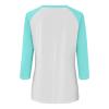 3/4 Length Sleeve Womens Tops Raglan Contrast Crew Neck Tshirts Dressy Casual Summer Blouses Ethnic Three Quarter Sleeve Comfy Country Tunic Tops to Wear with Leggings Womens Tops 3/4 Sleeve 2025 view 3
