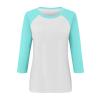 3/4 Length Sleeve Womens Tops Raglan Contrast Crew Neck Tshirts Dressy Casual Summer Blouses Ethnic Three Quarter Sleeve Comfy Country Tunic Tops to Wear with Leggings Womens Tops 3/4 Sleeve 2025 view 4