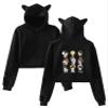 Outofgas SKZ Hoodie Felix Jisung Minho Bangchan Cat Ear Sweatshirt Crop Top Sweater for Women view 1