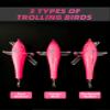 BLUEWING 36in Upgraded Fishing Spreader Bar Canyon with 9in Squids, Trolling Birds, Big Game Trolling Lure and 316 Stainless Steel Rod for Wahoo Tuna Marlin Mahi Mahi, Crystal Purple view 3