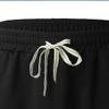 Mens Drawstring Summer Beach Shorts Linen Elastic Waist Short Pants Casual Classic Fit Workout Sport Short (Black,Large) view 4