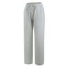 Borniu Women's Cotton Linen Pants Summer High Waisted Palazzo Pants Wide Leg Drawstring Elastic Waist Loose Comfy Trousers Gray view 4