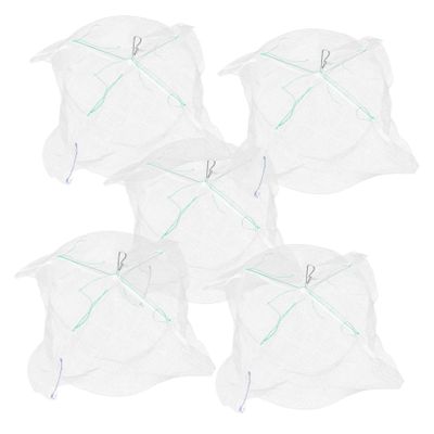 SUPVOX 5pcs Fishing Net for Boy Girl Durable Shrimp Cast Net with Capacity for Catching Fish and Shrimp Freshwater and Saltwater White Round Design