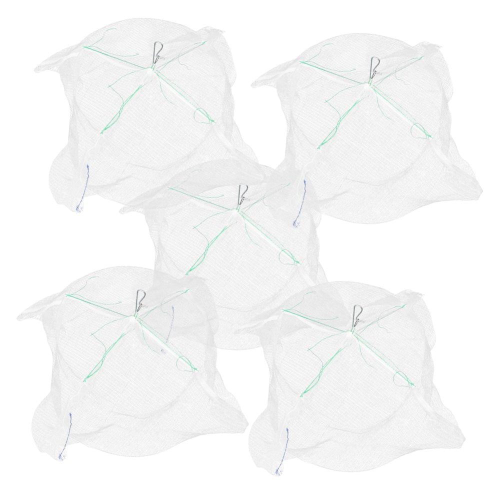 SUPVOX 5pcs Fishing Net for Boy Girl Durable Shrimp Cast Net with Capacity for Catching Fish and Shrimp Freshwater and Saltwater White Round Design