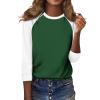 3/4 Sleeve Tops for Women Casual Raglan Crewneck Tshirts Shirts Contrast Spring Blouses Trendy Three Quarter Sleeve Tunic Tops with Leggings Office Business Clothes Womens 3/4 Sleeve T Shirts 2025 view 3