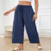 Flygo Women's Wide Leg Pants Summer Casual Loose Fit Beach Palazzo Harem Pants with Pockets(NavyBlue-XXL) view 3