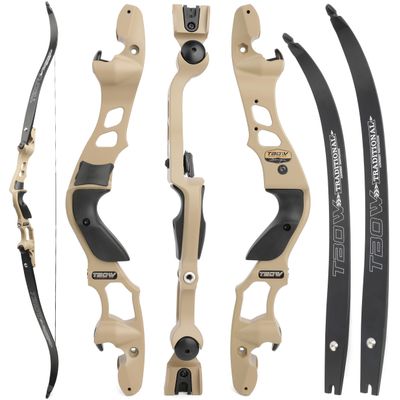 62" ILF Recurve Bow for Adult Youth Hunting Takedown 25-65Lbs Right Hand Gordon Bow Limbs CNC Machining (Desert Gray, 40Lbs)