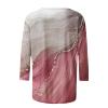 Womens 3/4 Sleeve Tops Printed Crew Neck Tshirts Dressy Casual Floral Blouses Summer Ethnic Three Quarter Sleeve Comfy Country Tunic Tops to Wear with Leggings 3/4 Sleeve Shirts for Women 2025 view 4