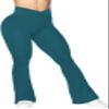 Sunzel Flare Leggings, Crossover Yoga Pants with Tummy Control, High-Waisted and Wide Leg, 32" Inseam, Deep Teal Medium view 1