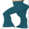 Sunzel Flare Leggings, Crossover Yoga Pants with Tummy Control, High-Waisted and Wide Leg, 32" Inseam, Deep Teal Medium view 4