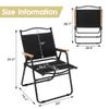 ALISH Camping Chairs, Portable Lawn Chairs Lightweight Outdoor Chairs with Wooden Handle for Travel Camping Lawn Hiking, Set of 2 view 2