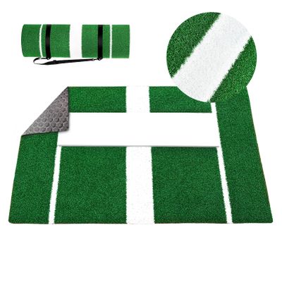 honeypet Green Softball Pitching Mat 3' x 2' Portable Baseball Training Mat Antifade Antislip Artificial Grass with 5mm Foam and Pitching Rubber Mound