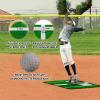honeypet Green Softball Pitching Mat 3' x 2' Portable Baseball Training Mat Antifade Antislip Artificial Grass with 5mm Foam and Pitching Rubber Mound view 2