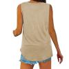 NATHGAM Womens Tank Tops V Neck Sleeveless Basic T Shirts Flowy Loose Fit Summer Casual Camisoles Workout Tunic Tank Shirts Khaki view 4