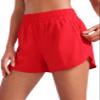 CRZ YOGA Womens High Waisted Running Shorts Mesh Liner 3'' Dolphin Quick Dry for Athletic Gym Track Workout with Zip Pocket Deep Red Large view 1