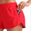 CRZ YOGA Womens High Waisted Running Shorts Mesh Liner 3'' Dolphin Quick Dry for Athletic Gym Track Workout with Zip Pocket Deep Red Large view 3
