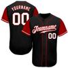 NineFit Basics Custom Baseball Jersey for Men Women Youth, Printed Stitched Personalized Team Name Number, Black White Red Sports Uniform view 1