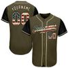 Custom Baseball Jersey for Men Women Youth, Printed Stitched Personalized Team Name Number, Olive USA Flag Sports Uniform view 1