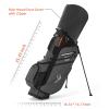 ANNCORD Golf Stand Bag 14 Way Top Dividers Full-Length with Stand, 7 Pockets, Lightweight Golf Bag for Men, Dual Strap, Rain Hood, Portable Golf Club Bag for Men Women, Gray/Black view 3