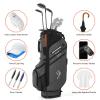 ANNCORD Golf Stand Bag 14 Way Top Dividers Full-Length with Stand, 7 Pockets, Lightweight Golf Bag for Men, Dual Strap, Rain Hood, Portable Golf Club Bag for Men Women, Gray/Black view 4