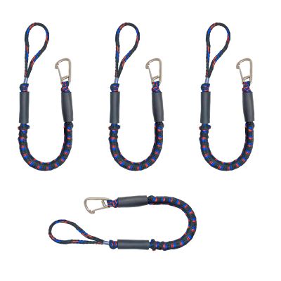 HSOKEW Bungee Dock Line, Length 4ft, 5ft After Stretching Boat Bungee Dock Line with 316 Stainless Clip, Max Load Capacity 1000KG(2200LBS) Accessories for P-W-C, Kay-ak, Wate-rcraft, Sea-Doo,J-et Sk-i