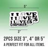 2pcs Baseball Stickers Sport Stickers I Love Umpires Vinyl Stickers, Weather-Resistant Sticker for Water Bottles Laptop Window Car 2pcs Size 3" view 2
