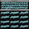 NineFit Basics Custom Baseball Jersey for Men Women Youth, Printed Stitched Personalized Name Number, Black Aqua Pinstripe Baseball Shirt view 4