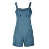 KICILVS Womens Rompers for Summer Casual Sleeveless Suspender Short Jumpsuit Boho Solid Color Overalls with Pockets view 3