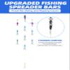 BLUEWING 18in Upgraded Fishing Spreader Bar Starboard Canyon with 6in Squids, Trolling Birds, Big Game Trolling Lure and 316 Stainless Steel Rod for Wahoo Tuna Marlin Mahi Mahi, Crystal Blue view 2