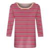 3/4 Sleeve Tops for Women Round Neck Striped T Shirts Casual Cute Ethnic Three Quarter Sleeve Summer Blouses Comfy Country Tunic Tops to Wear with Leggings Womens 3/4 Sleeve T Shirts 2025 Red view 3