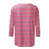 3/4 Sleeve Tops for Women Round Neck Striped T Shirts Casual Cute Ethnic Three Quarter Sleeve Summer Blouses Comfy Country Tunic Tops to Wear with Leggings Womens 3/4 Sleeve T Shirts 2025 Red view 4