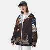 Dwrepo UPF 50+ USA Patriotic Eagle with American Flag Print Sun Protection Hoodie Jacket Full Zip Long Sleeve Sun Shirt, Medium, Black view 4