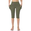 RIMLESS 7 Women's Capri Leggings with Pockets Knee Yoga Capri Pants for Workout P26-Army Green-XXL view 2