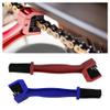 2PCS Motorcycle Chain Brush,Double-Ended Motorcycle Chain Cleaner with Three-Sided and Long Bristles,Universal Motorcycle Chain Cleaning Kit for Motorcycle Bicycle Mountain Bike (1 Red + 1 Blue) view 1