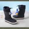 IWIHMIV Girls Rain Boots Rainboots for Toddlers Girls Toddler Rain Boots Kids Rain Boots Waterproof Rubber Boots for Girls And BoysBlack,3 view 2