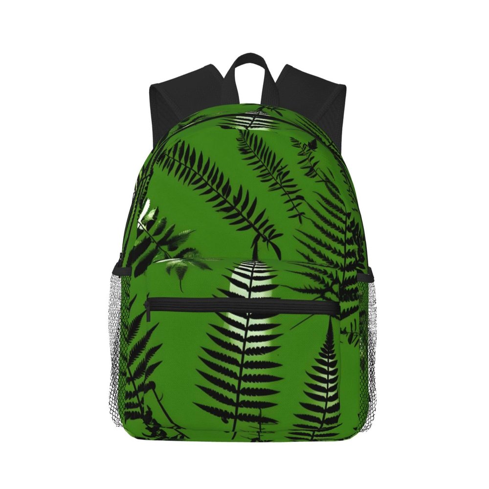 ZISHAK Natural Plant Silhouette Fern Leaves Print Comfortable Backpack,Your Essential Casual Travel Bag For Outdoor Adventures