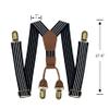 BEWDIO Baby Boy Black Suspenders and Bow Tie Set, Striped Bowtie and Elastic Suspenders with 4 Strong Metal Clips (4-19-1) view 4