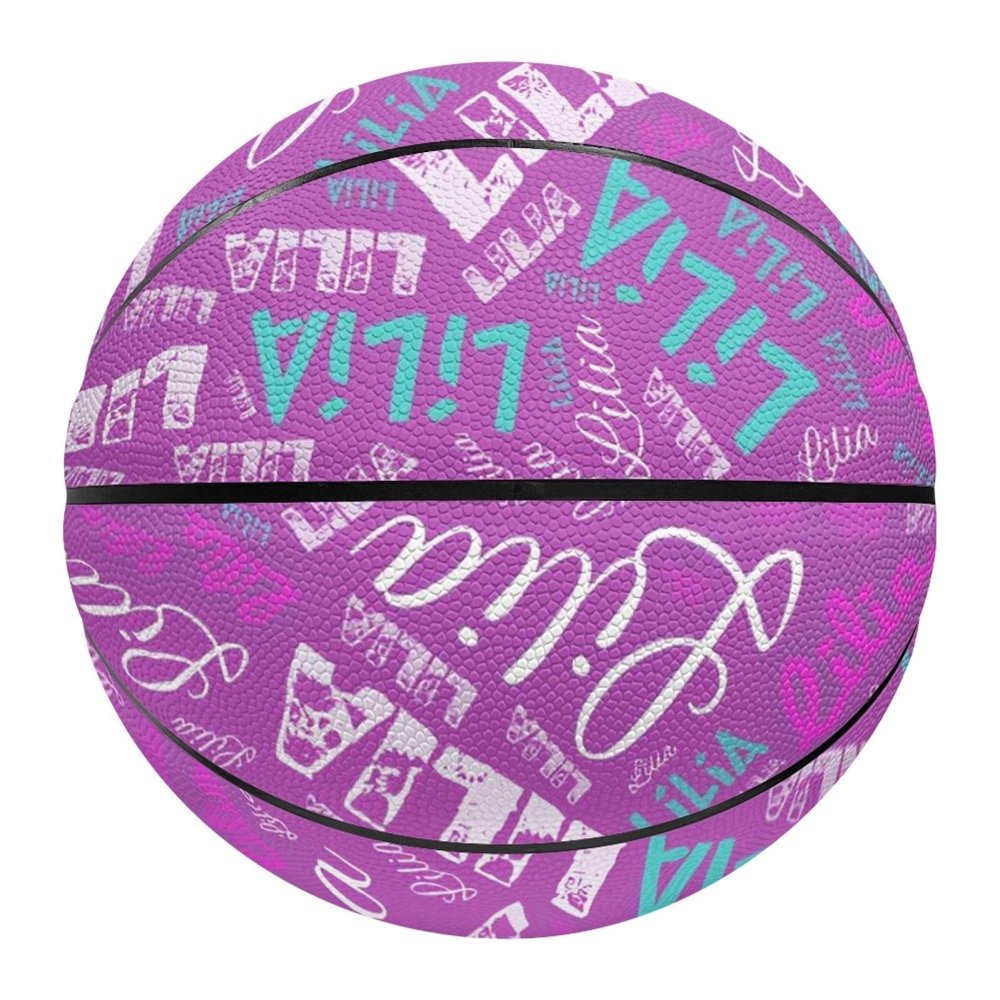 MuMiY Personalized Basketball with Name, Custom All Printed Name Basketball Size 7 (29.5") / Size 5 (27.5"), Birthday Present, Team Gifts