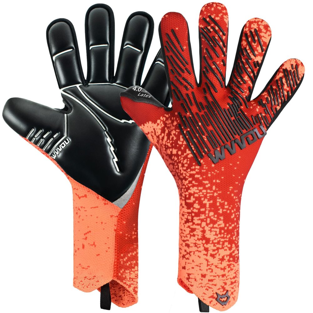 WVVOU Soccer Goalie Goalkeeper Gloves for Youth & Adult, Enhanced Latex Palm Grip, Breathable Knitted Fabric, Suitable for Game & Training, Orange, Size 10
