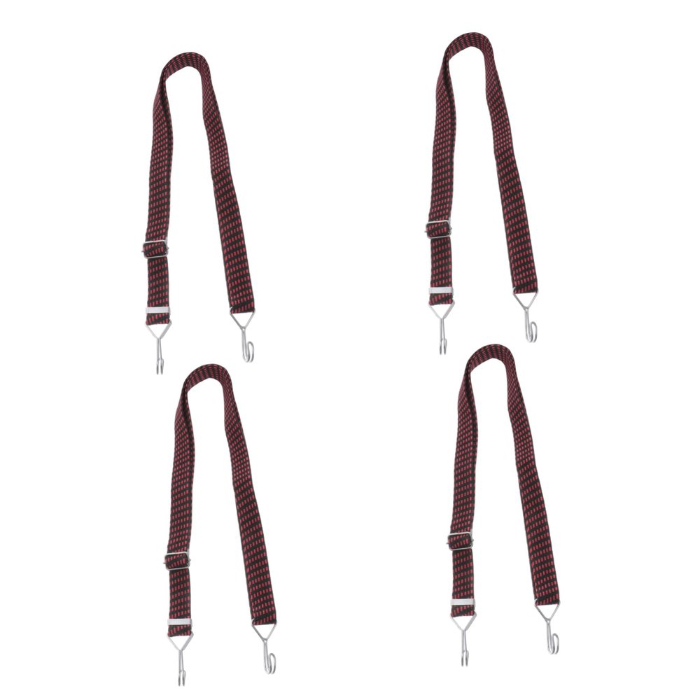 BESPORTBLE 4pcs Adjustable Elastic Cargo Binding Belt Heavy Duty Flat Bungee Straps for Motorcycles and Trunks Sturdy Hooks for Secure Fastening