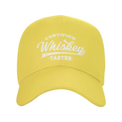 Certified Whiskey Taster Baseball Hat Funny Caps for Men Women Yellow
