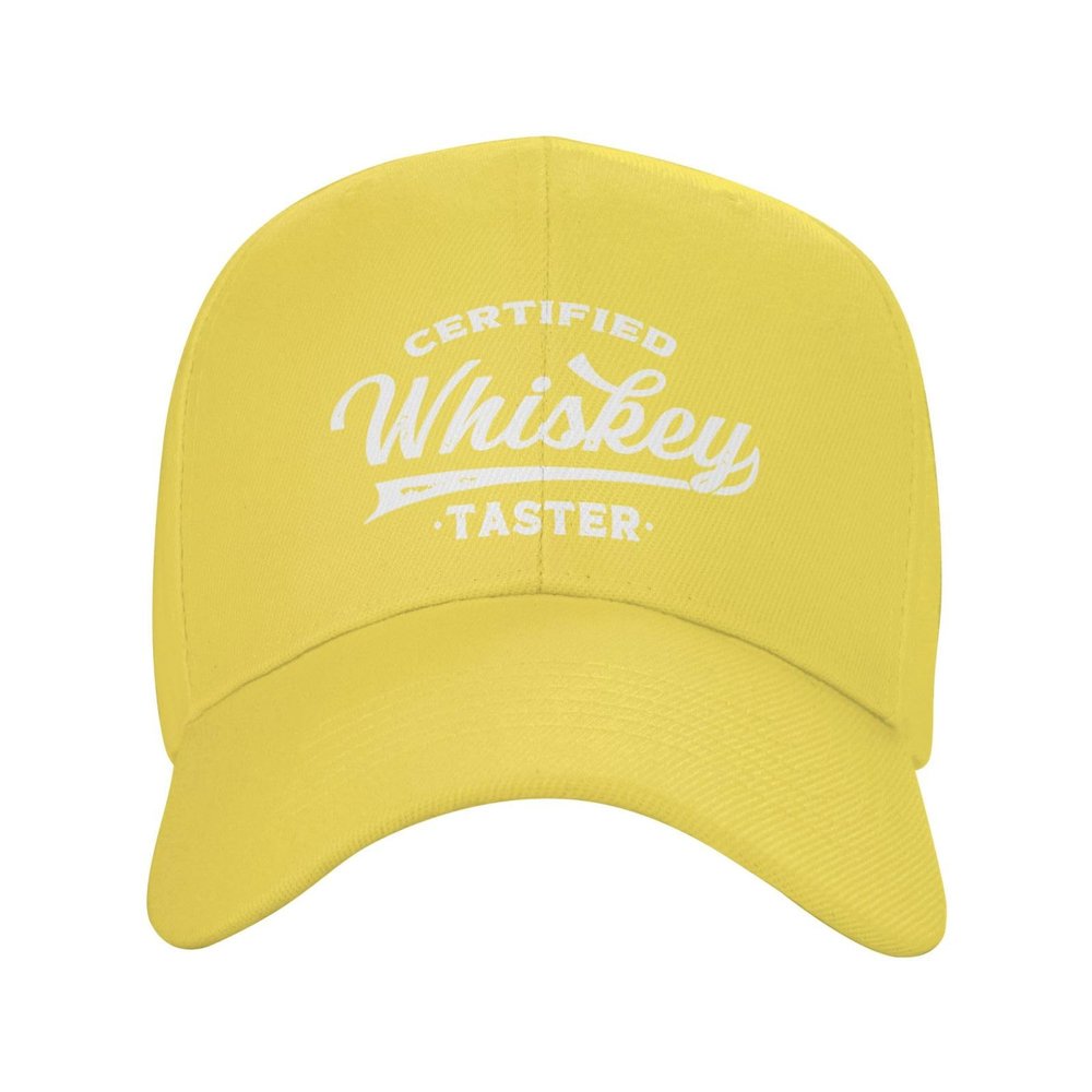 Certified Whiskey Taster Baseball Hat Funny Caps for Men Women Yellow